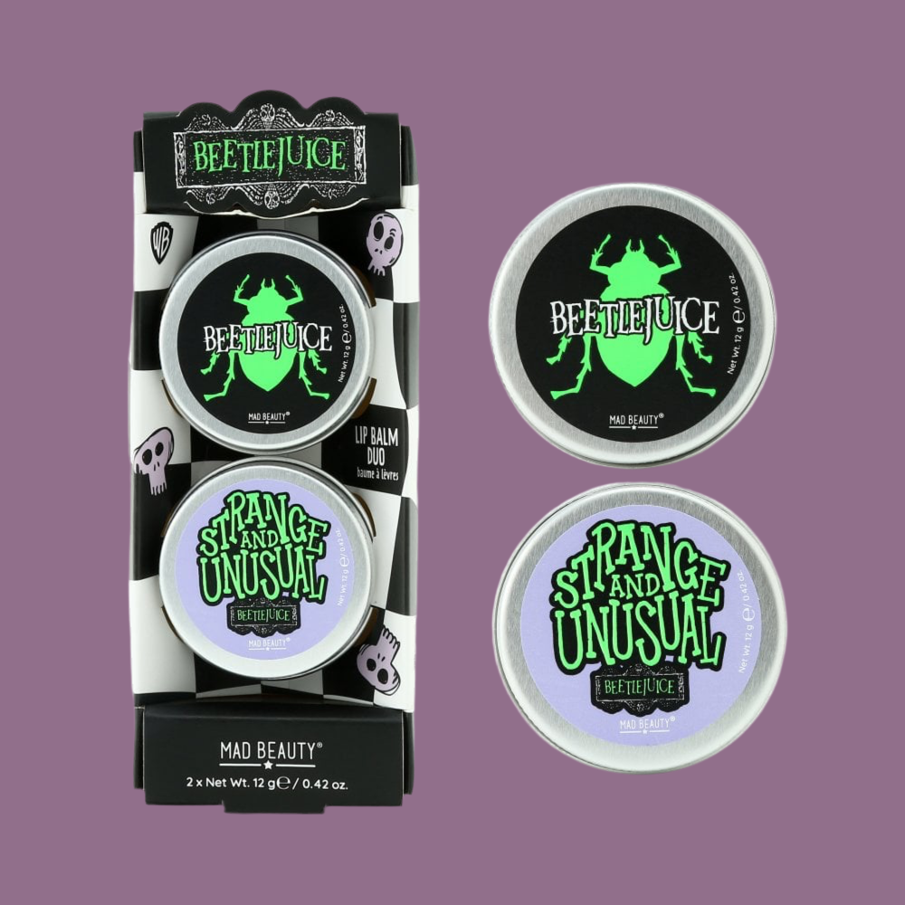 Shop Mad Beauty Warner Brothers Beetlejuice Lip Balm Duo online at Spoiled Brat