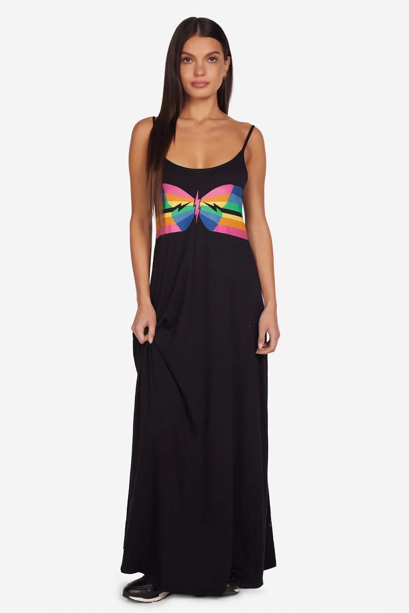 Lauren Moshi Berna Butterfly Stripes Maxi Dress