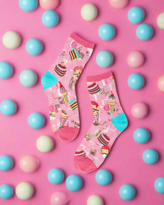 Sock Candy Retro Sweets Sheer Crew Sock