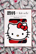 Hello Kitty x Kitsch Satin Pillowcase - Hello Kitty Bathes in a Sea of Bows Pillow by Kitsch as seen on celebrities