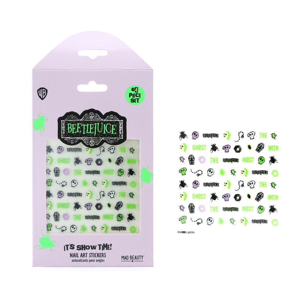 Shop Mad Beauty Warner Brothers Beetlejuice Nail Art Stickers online at Spoiled Brat