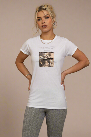 Daisy Street Main Character Energy Photo Negative Tee