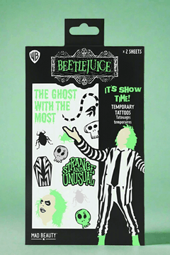 Warner Brothers Beetlejuice Body Tattoos Face Tattoo by Mad Beauty as seen on celebrities