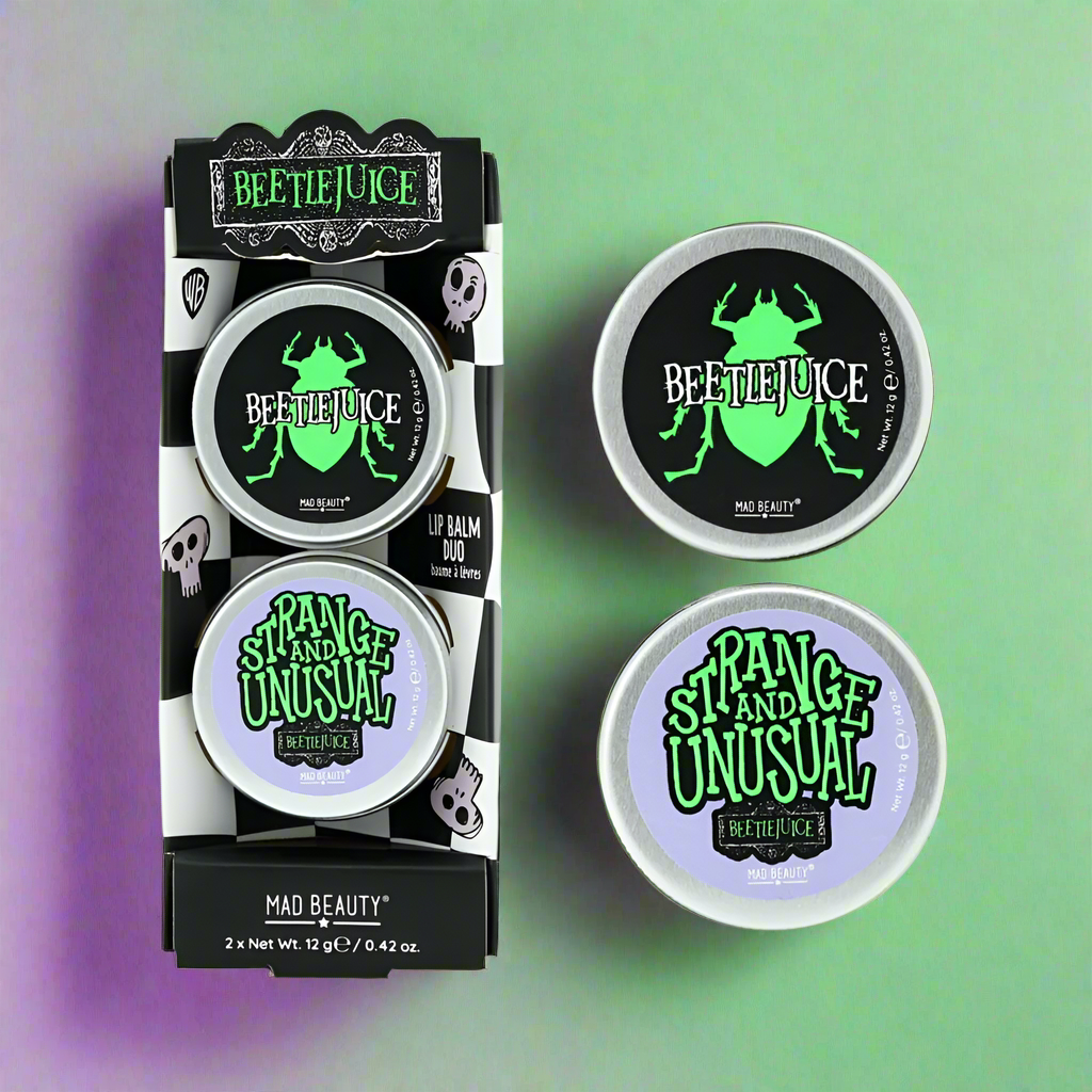 Shop Mad Beauty Warner Brothers Beetlejuice Lip Balm Duo online at Spoiled Brat