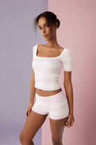 Frankies Bikinis Sunset Knit Ballet Shorts Shorts by Frankies Bikinis as seen on celebrities