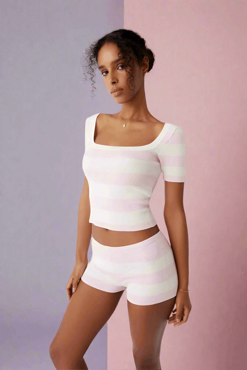 Frankies Bikinis Sunset Knit Ballet Shorts Shorts by Frankies Bikinis as seen on celebrities