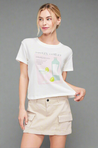 Wildfox Gin Gimlet Charlie Crop Tee