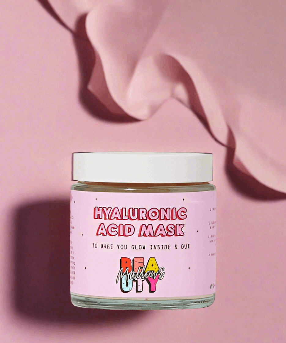 Mallows Beauty Hyaluronic Acid Pink Clay Face Mask Beauty Kit by Mallows Beauty as seen on celebrities