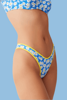 Frankies Bikinis Dove Classic Bikini Bottom in Blue Daisy Bikini Top by Frankies Bikinis as seen on celebrities