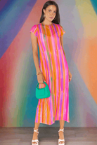 Show Me Your Mumu Molly Rainbow Midi Dress Midi Dress by Show Me Your Mumu as seen on celebrities