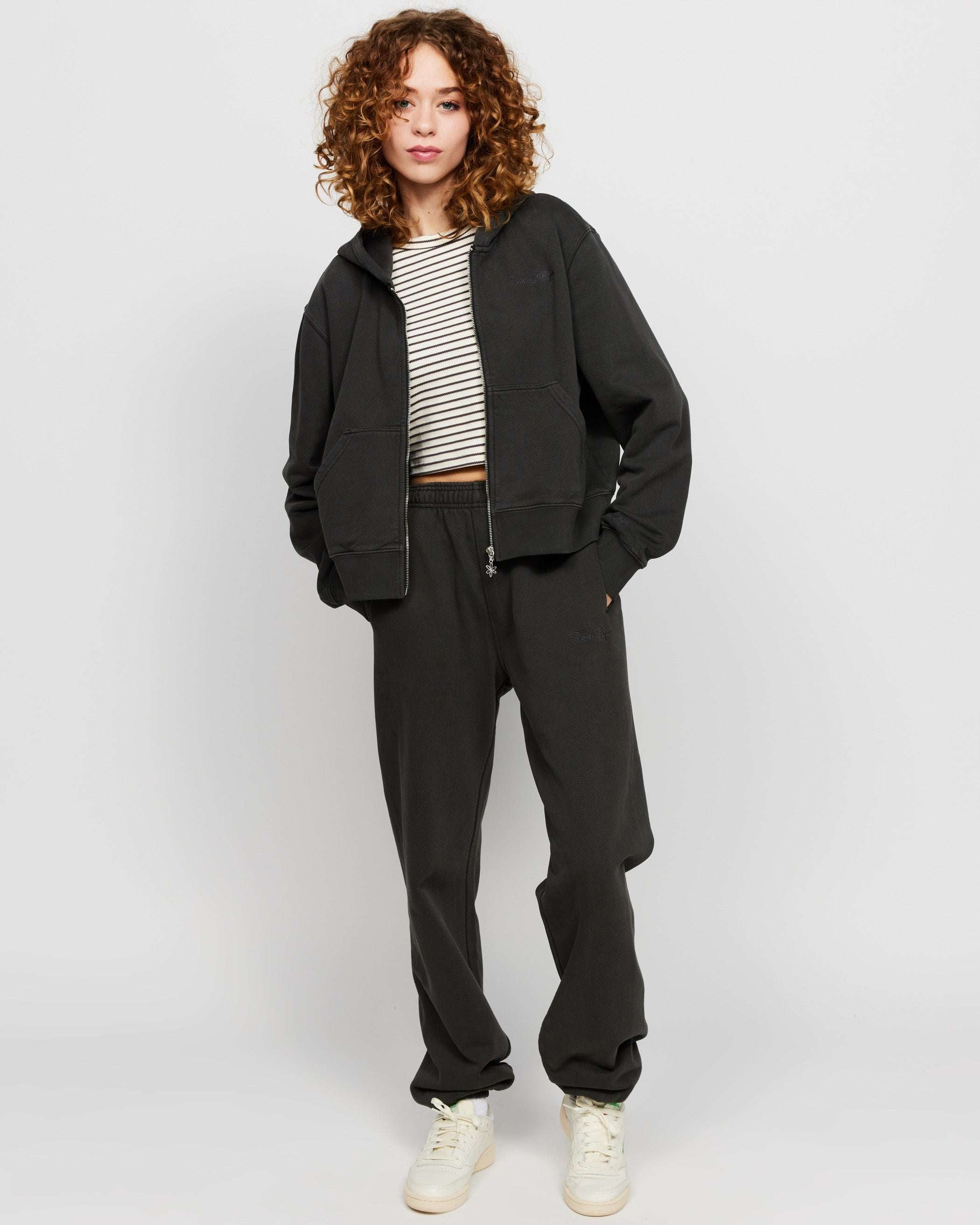 Samii Ryan Black Stone Wash Sweatpants Jogger Bottoms by Samii Ryan as seen on celebrities