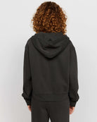 Samii Ryan Black Stone Wash Zip-Up Hoodie Hooded Sweatshirt by Samii Ryan as seen on celebrities