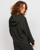 Samii Ryan Black Stone Wash Zip-Up Hoodie Hooded Sweatshirt by Samii Ryan as seen on celebrities