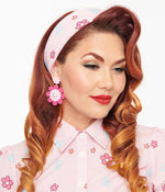 Shop Unique Vintage Barbie X Unique Vintage 1970s Pink Barbie Print Hair Scarf online at Spoiled Brat