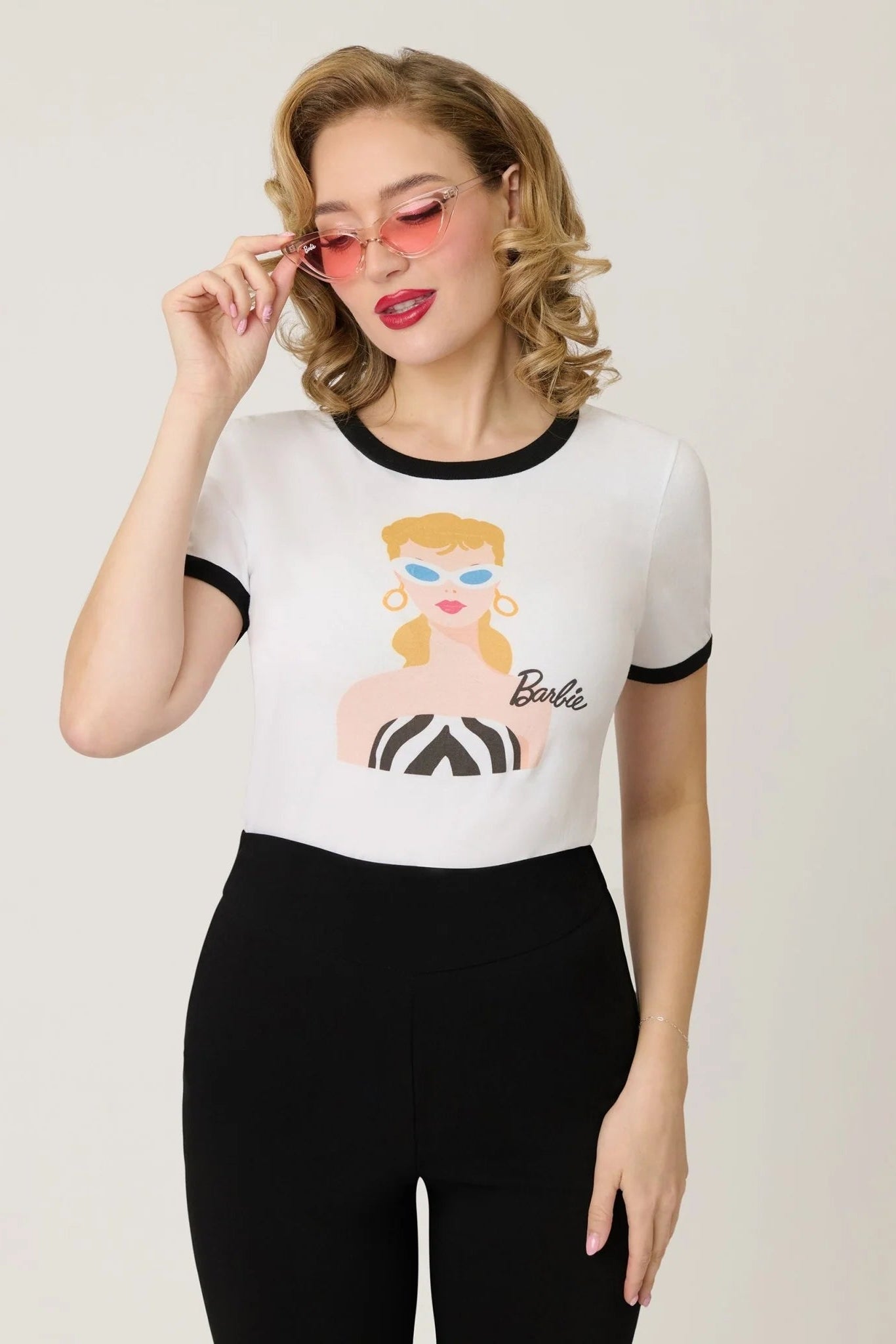 Barbie™ x Unique Vintage Barbie Icon Graphic Ringer Tee