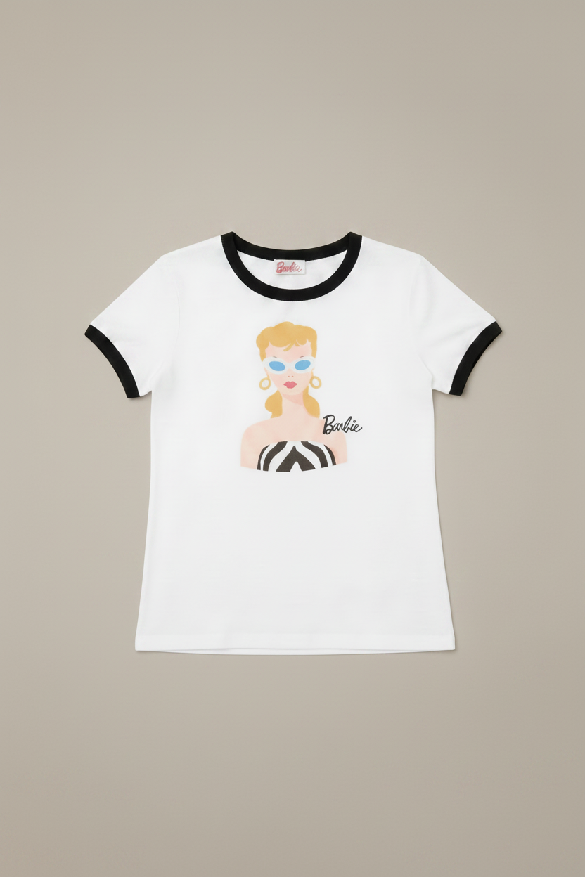 Barbie™ x Unique Vintage Barbie Icon Graphic Ringer Tee