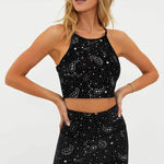 Beach Riot Anna Shooting Stars Gym Bra Top as seen on Malin Andersson Crop Top by Beach Riot as seen on celebrities