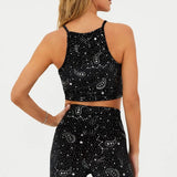 Beach Riot Anna Shooting Stars Gym Bra Top as seen on Malin Andersson Crop Top by Beach Riot as seen on celebrities