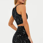 Beach Riot Anna Shooting Stars Gym Bra Top as seen on Malin Andersson Crop Top by Beach Riot as seen on celebrities