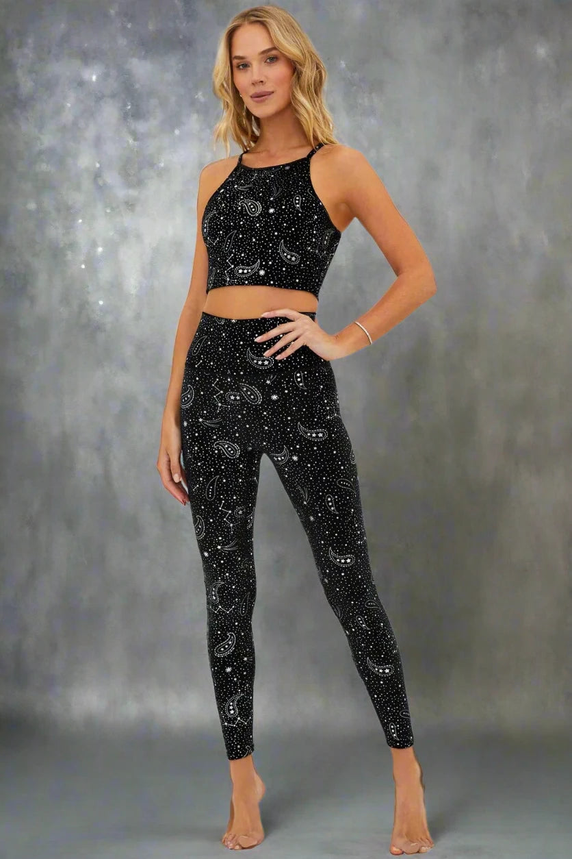 Shop Beach Riot Beach Riot Piper Shooting Star Leggings as seen on Malin Andersson online at Spoiled Brat