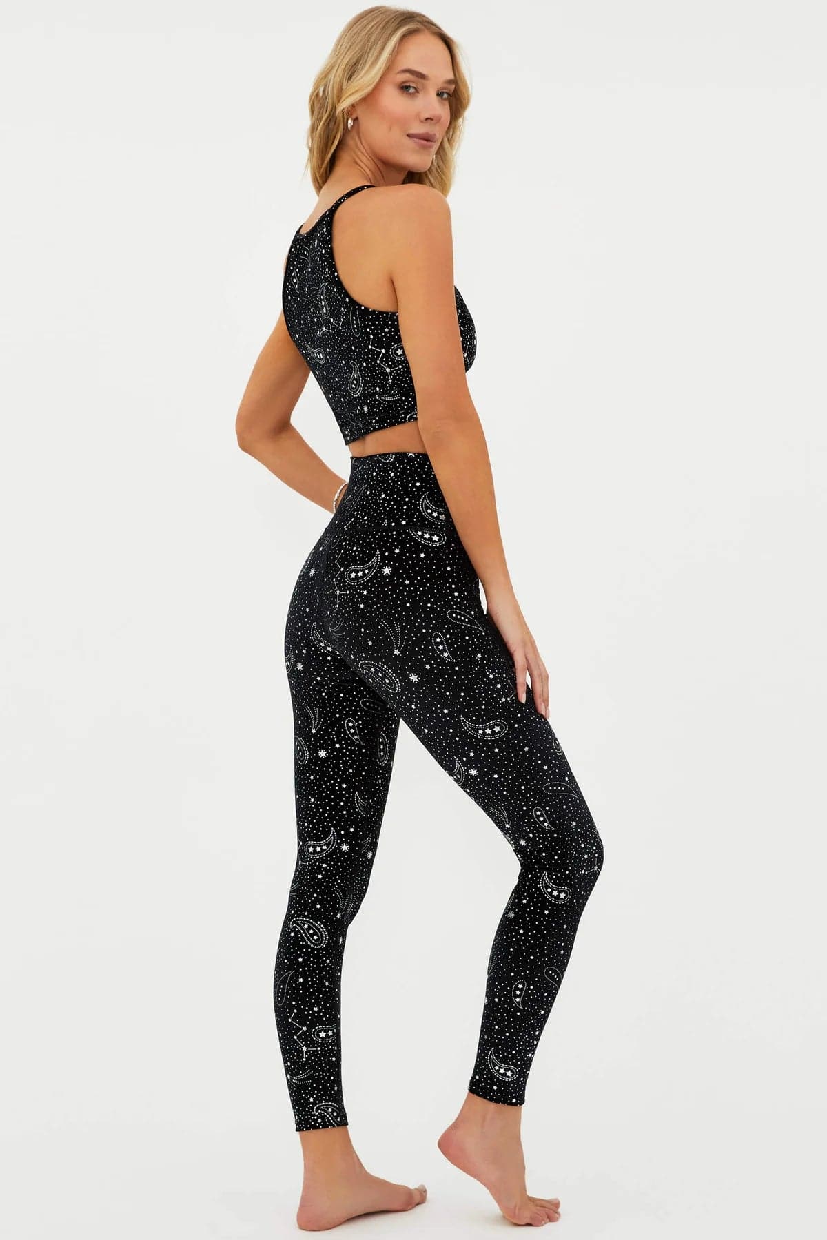 Shop Beach Riot Beach Riot Piper Shooting Star Leggings as seen on Malin Andersson online at Spoiled Brat