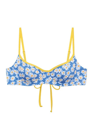 Shop Frankies Bikinis Cola Underwire Balconette Bikini Top in Blue Daisy Online