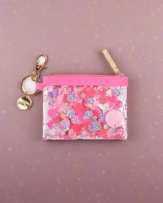 Packed Party Pink Party Confetti Mini Wallet Keychain