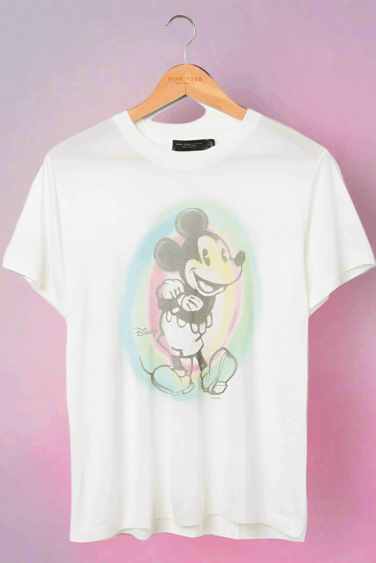 Junk Food Mickey Old School Spray Paint Vintage Tee T-Shirt by Junk Food as seen on celebrities