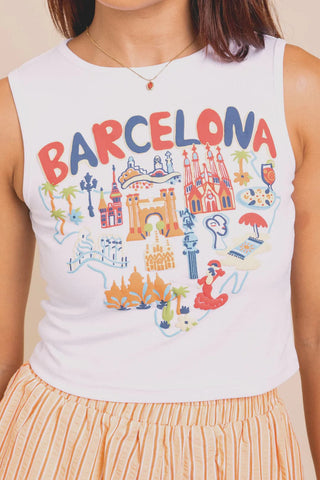 Shop Daisy Street Barcelona Puff Print Tank Top - Spoiled Brat  Online