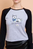 Daisy Street Deer Contrast Raglan Sleeve Tee T-Shirts by Daisy Street as seen on celebrities