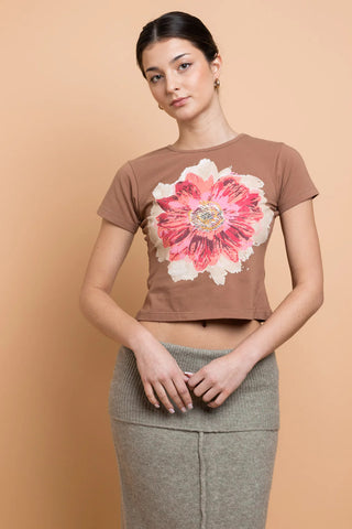 Shop Daisy Street Flower Motif Baby Tee Online