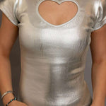 Daisy Street Heart Cut Out Boat Neck Tee T-Shirt by Daisy Street as seen on celebrities