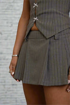 Daisy Street Mini Striped Pleated Skirt Mini Skirt by Daisy Street as seen on celebrities