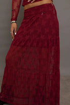 Daisy Street Red Lace Maxi Skirt with Bows Maxi Skirt by Daisy Street as seen on celebrities