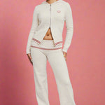 Daisy Street x Paul Frank Fold Over Flared Knit Trousers Sweatpants by Daisy Street as seen on celebrities