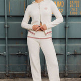 Daisy Street x Paul Frank Fold Over Flared Knit Trousers Sweatpants by Daisy Street as seen on celebrities