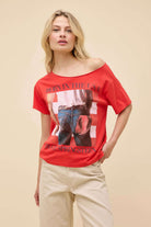 Daydreamer LA Bruce Springsteen Americana Off The Shoulder Tee T-Shirt by Daydreamer LA as seen on celebrities