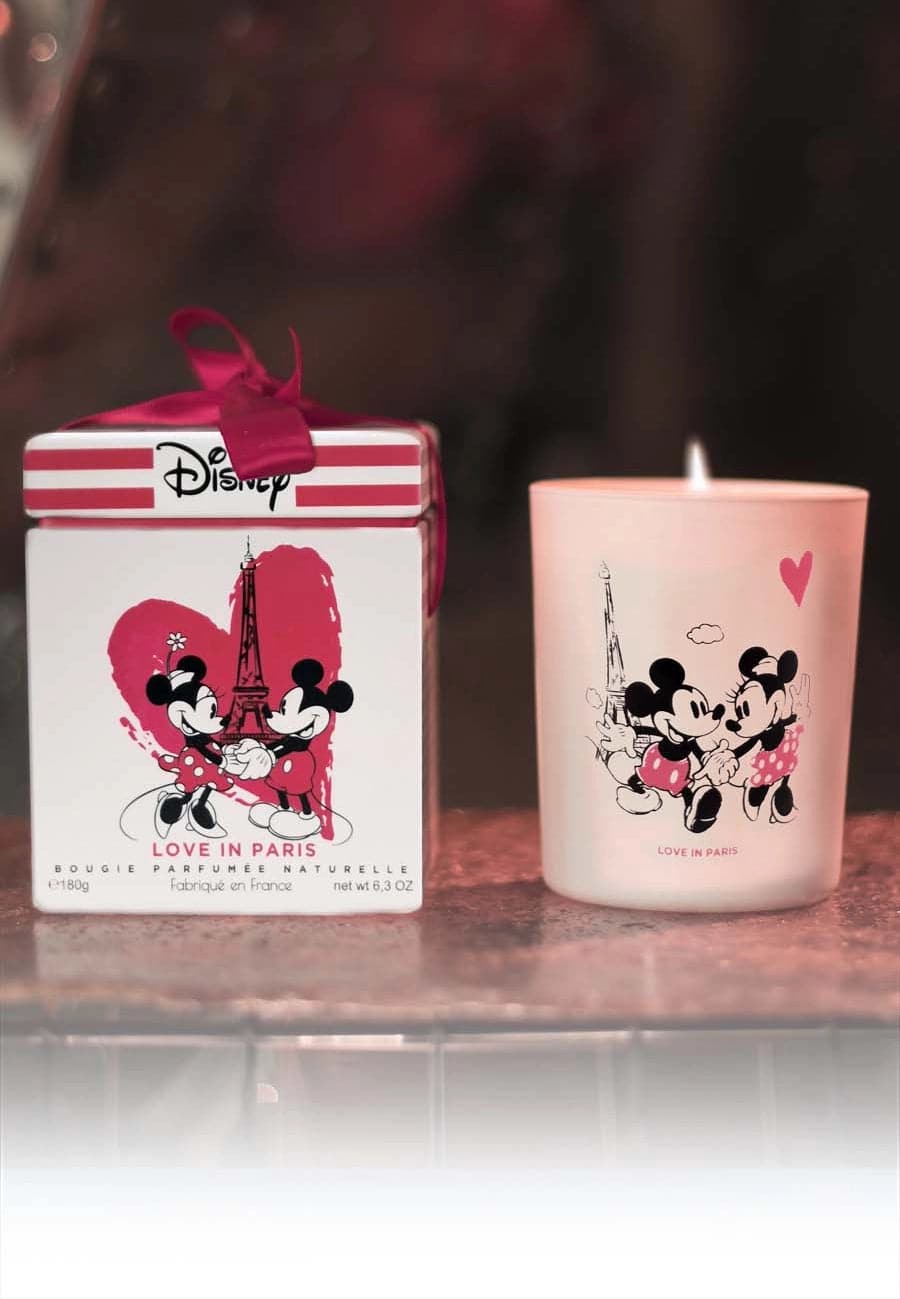 Shop Maison Francal Disney Mickey & Minnie Love in Paris Natural Scented Candle online at Spoiled Brat