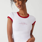 Frankies Bikinis Archie Cotton Tee as seen on Madelaine Petsch & Amelia Gray Top by Frankies Bikinis as seen on celebrities