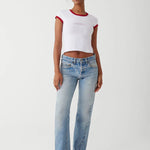 Frankies Bikinis Archie Cotton Tee as seen on Madelaine Petsch & Amelia Gray Top by Frankies Bikinis as seen on celebrities