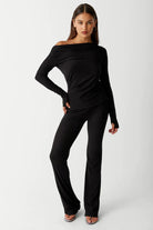 Frankies Bikinis Elvis Flare Low Rise Pant Trousers by Frankies Bikinis as seen on celebrities