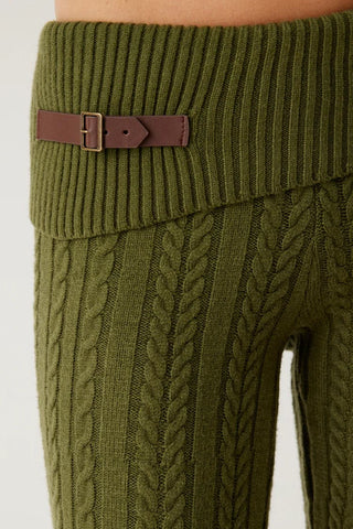 Shop Frankies Bikinis Fleur Low Rise Cloud Knit Pant in Jade Green - Spoiled Brat  Online