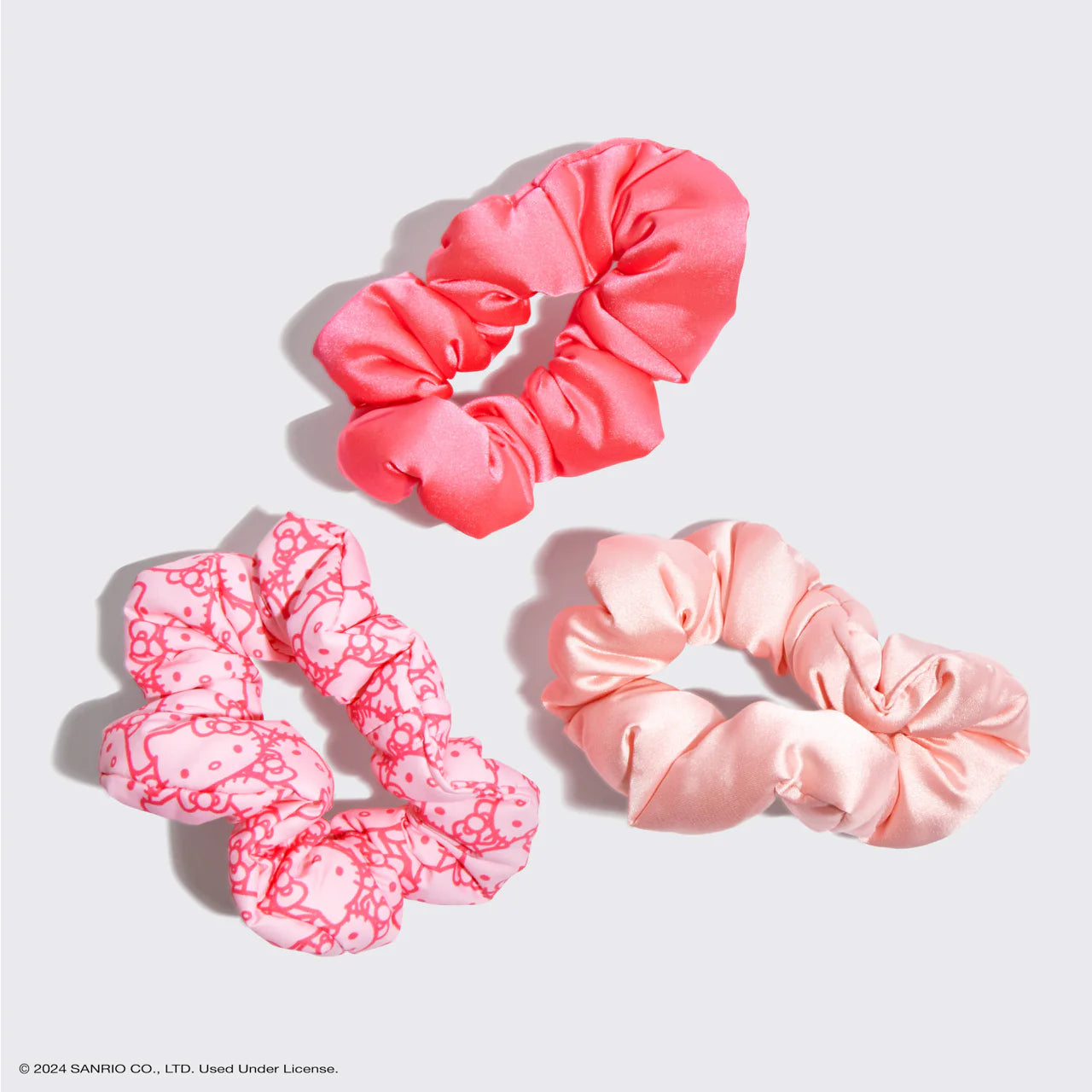 Shop Kitsch Hello Kitty x Kitsch Recycled Fabric Puffy Scrunchies 3pc Set online at Spoiled Brat