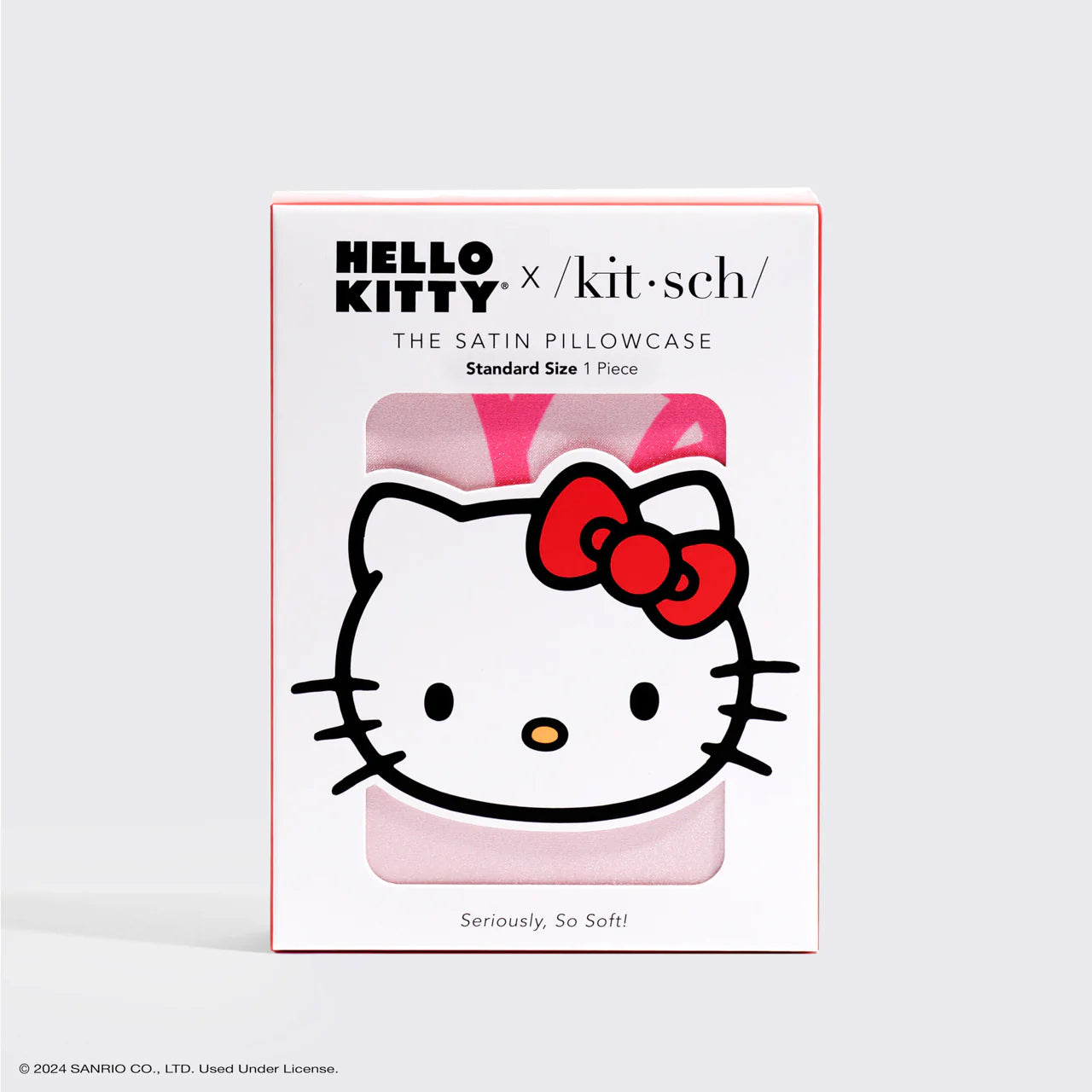 Shop Kitsch Hello Kitty x Kitsch Satin Pillowcase - Pink Hello Kitty Faces online at Spoiled Brat