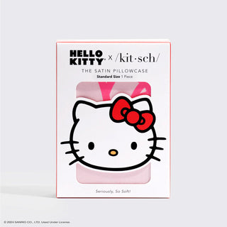 Hello Kitty x Kitsch Satin Pillowcase - Pink Hello Kitty Faces