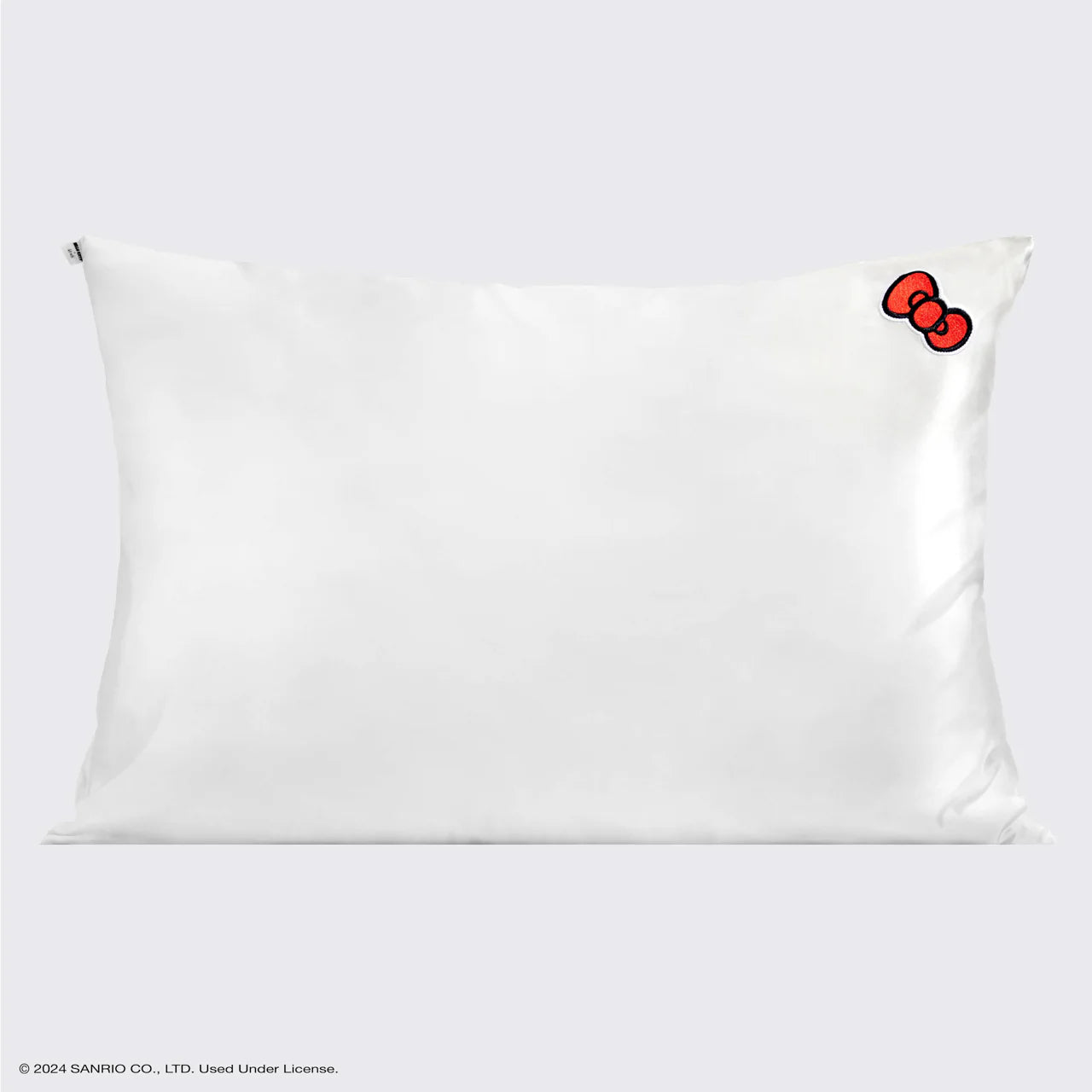 Hello Kitty x Kitsch Satin Pillowcase - Solid Ivory Hello Kitty Bow Pillow by Kitsch as seen on celebrities