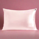 Hello Kitty x Kitsch Satin Pillowcase - Solid Pink Hello Kitty Face Pillow by Kitsch as seen on celebrities