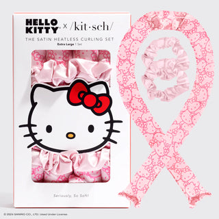 Shop Hello Kitty x Kitsch XL Heatless Curling Set - Pink Hello Kitty Faces