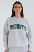 Brunette The Label "Brunette" Grey Varsity Hair Colour Not Your Boyfriend's Crew