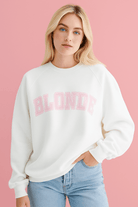 Brunette The Label "Blonde" Varsity Hair Colour Not Your Boyfriend's Crew Sweater
